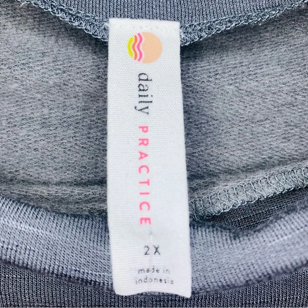 Daily Practice by Anthropologie Ruched long sleeve grey midi dress size 2x